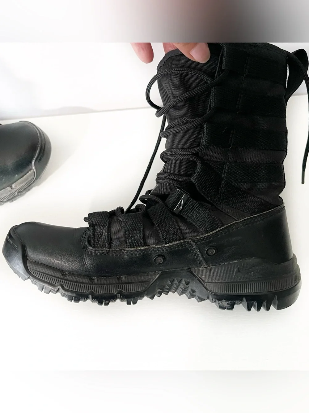 Nike Kids Black High-Top Lace Tactical Boots